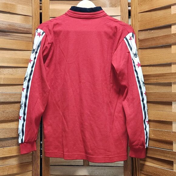 Spyder Red 3/4 Zip Long Sleeve Shirt Women 14 Ski Winter Cotton - Picture 2 of 11